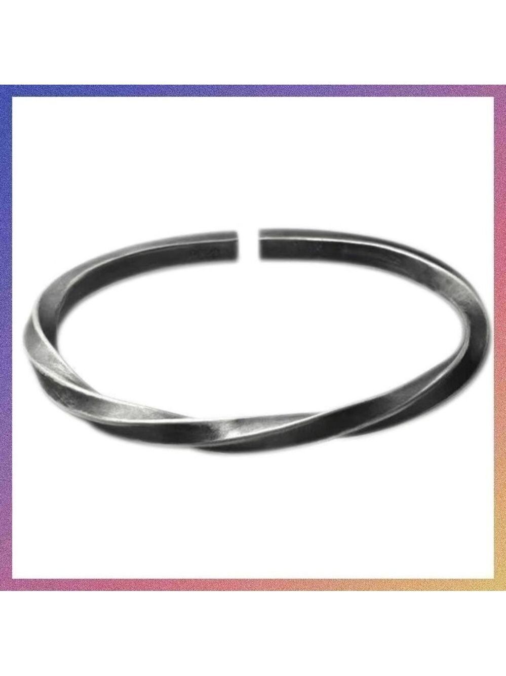 Antiqued Silver Twisted Cuff Bracelet for Men or Women #691